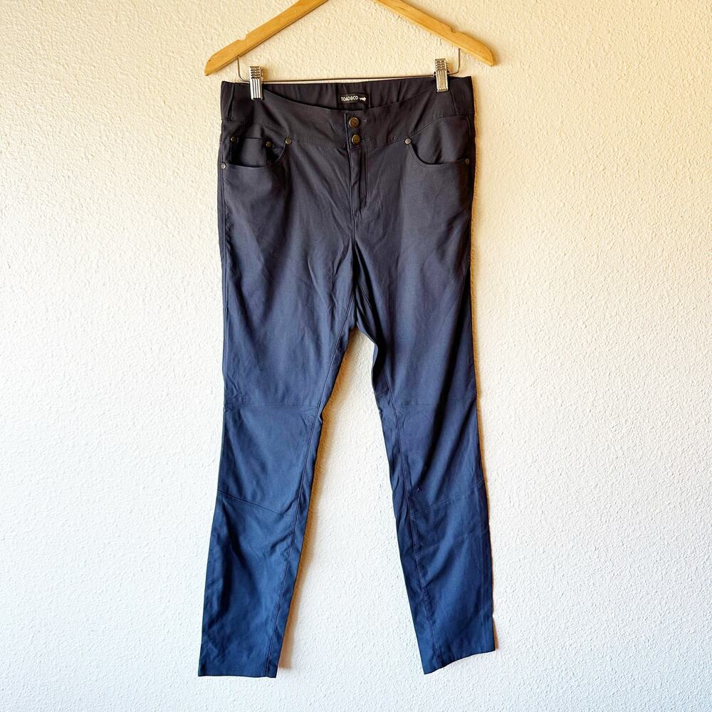 Toad & Co Flextime Skinny Pant Womens 10 Dark Grey Stretch Hiking T1441703